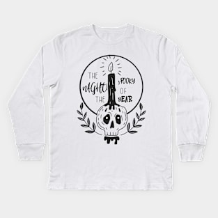 the spookiest night of the year halloween design Kids Long Sleeve T-Shirt